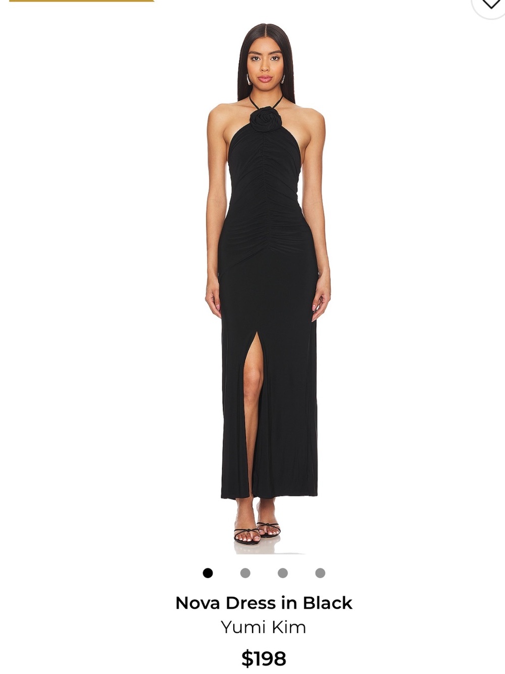 Yumi Kim Black Halter Maxi Dress with Rosette